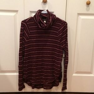 Free People turtleneck plum mauve combo new size S
